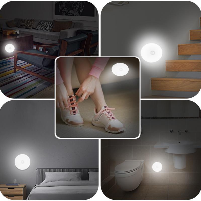 Đèn led cảm biến chuyển động dán tường sạc USB, đèn cảm biến chuyển động thông minh không dây gắn tường, đèn LED tự động
