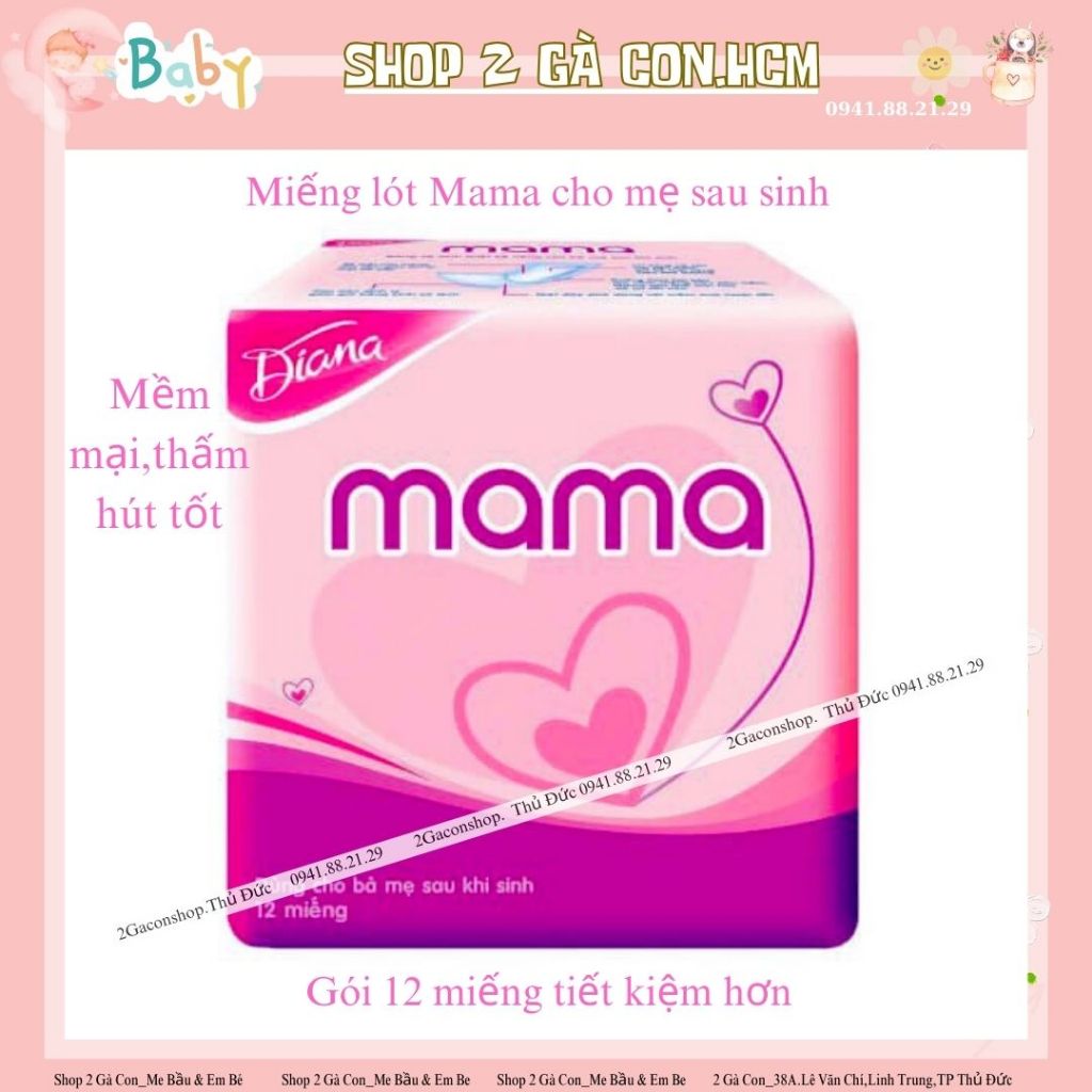 Băng vệ sinh Mama dùng cho mẹ sau sinh 12 miếng