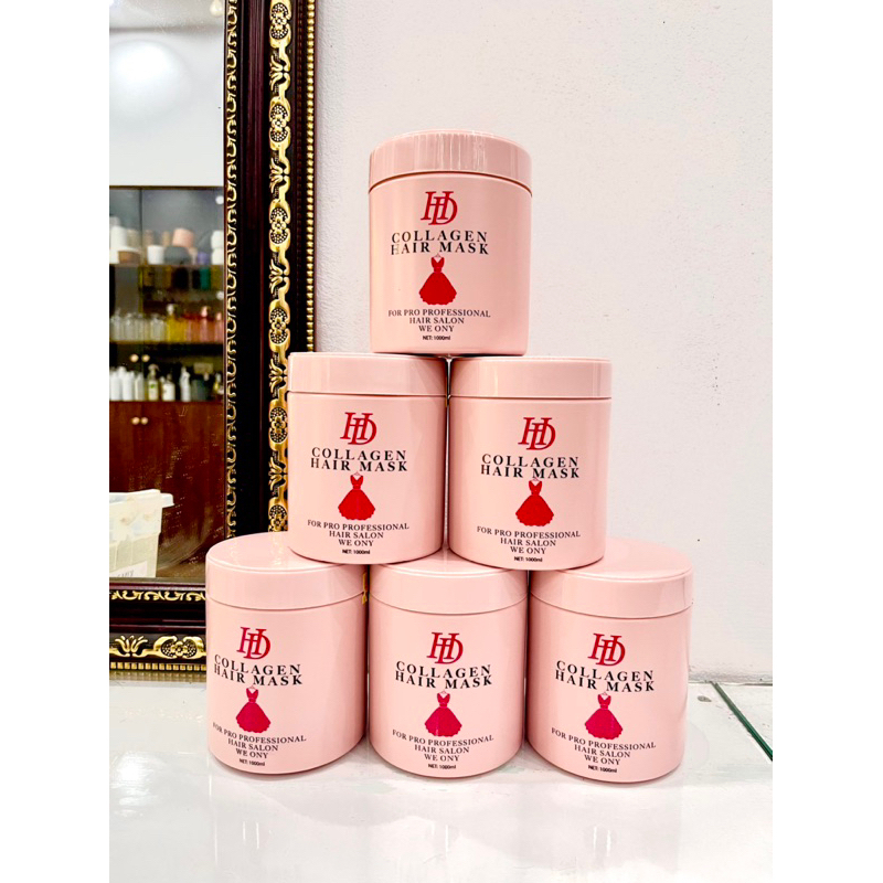 Kem ủ xả tóc HD Collagen 1000ml dầu hấp tóc phục hồi hư tổn
