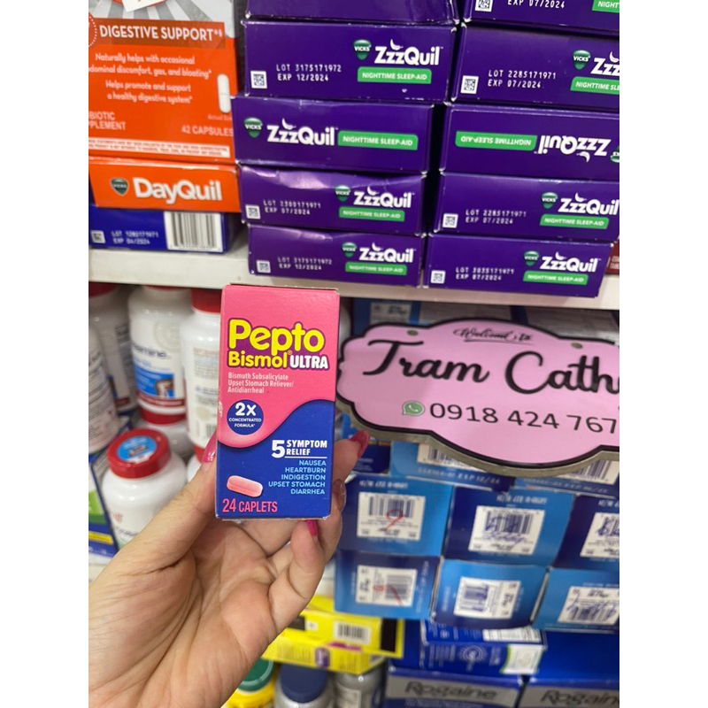 Pepto bismol ultra 24 viên hỗ trợ tiêu hoá