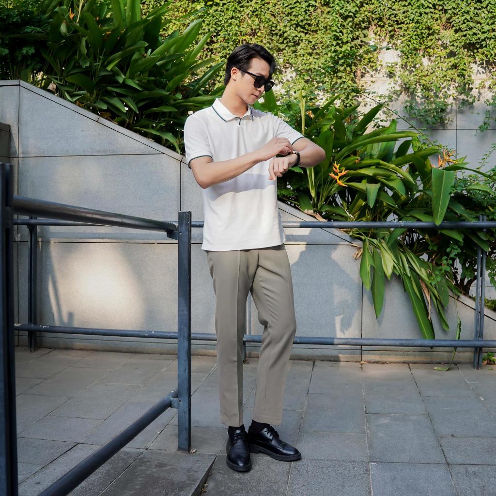 Áo polo nam cổ chữ V cách điệu thương hiệu 360Boutique chất liệu pique cao cấp - POTOL403