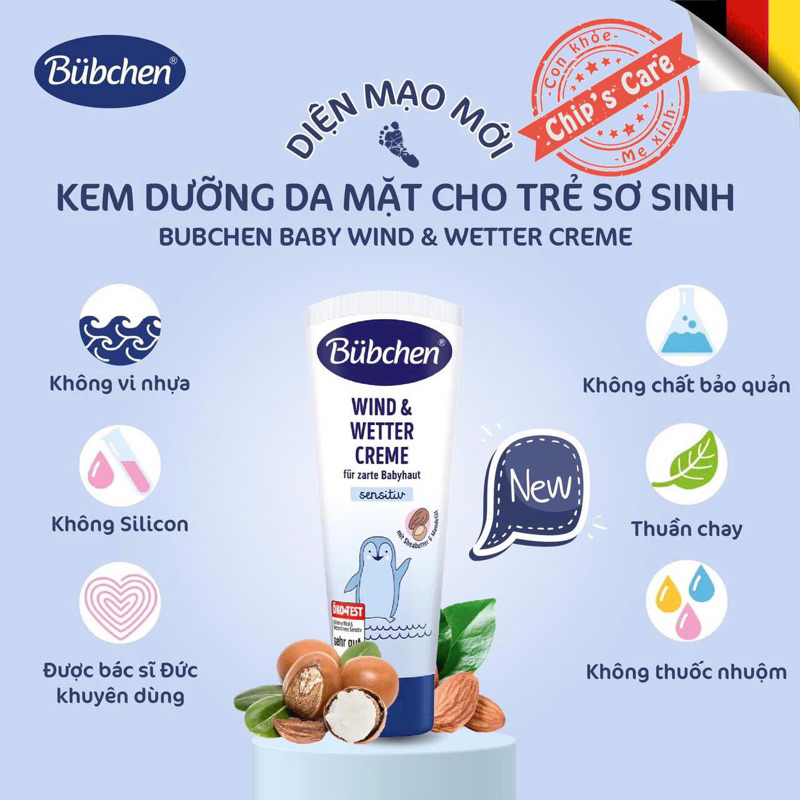 Kem dưỡng da Bübchen Wind & Wetter creme cho bé Bubchen mẫu mới