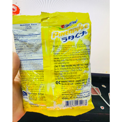 Kẹo chanh muối HartBeat Thái Lan vị DỨA 120g bổ sung Vitamin C