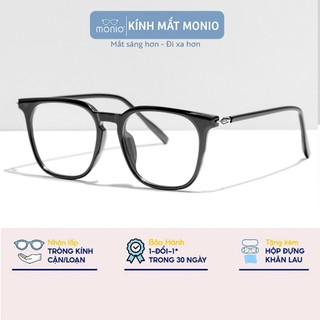 Gọng Kính Cận Vuông Bo Tròn, Kính Mắt Thời Trang Đẹp Chất Liệu Kim Loại Đen Ghi Trắng TR0010