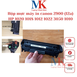Hộp mực 12a cho canon 2900 3000, hp 1010 1015 1020 1018 1012 1022 3050 1010 nắp đổ mực, mực thải laptopminhkhoi