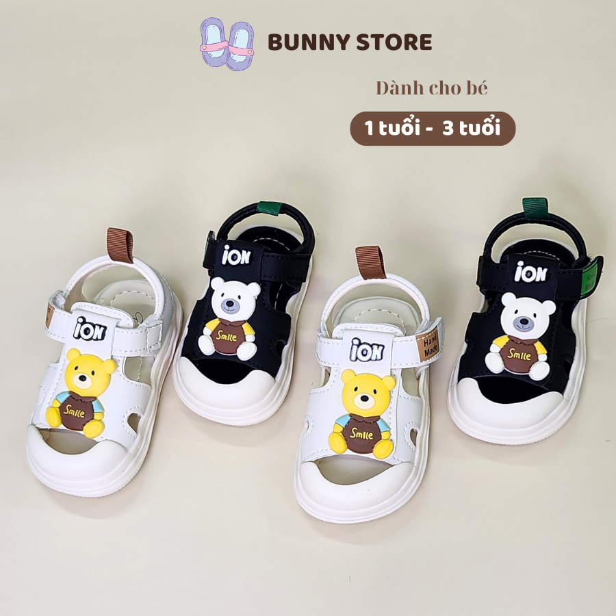 Dép tập đi cho bé trai bé gái quai hậu gấu Bunny Store, dép cho bé sơ sinh từ 10 tháng đến 2,5 tuổi chống trượt GTD20