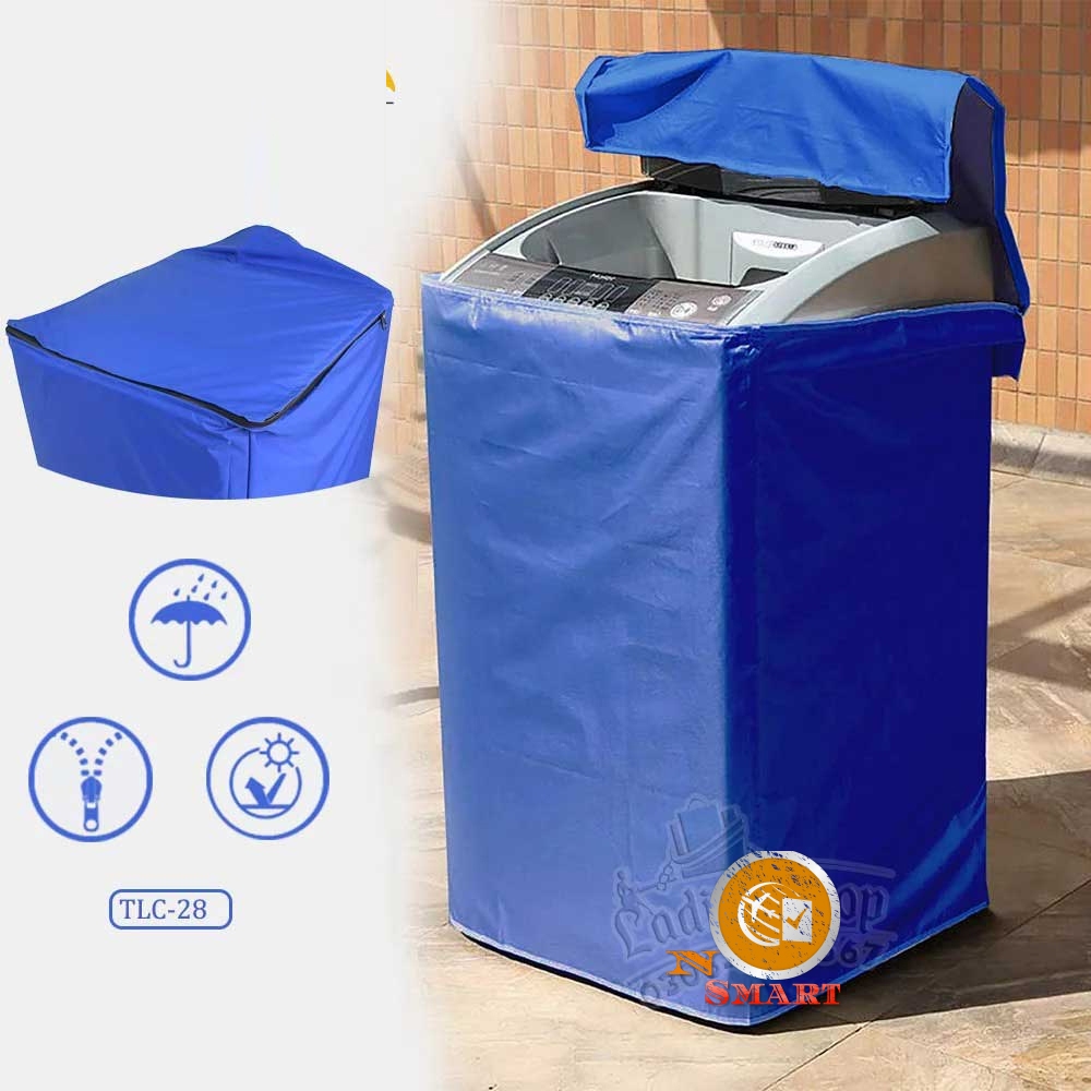 Bạt Phủ Máy Giặt Siêu Bền Màu Xanh Nước Biển Vải Dù Tráng Lớp Nhũ Bạc Siêu Bền Chống Mưa Nắng Nóng