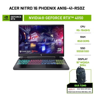  Laptop Acer Nitro 16 Phoenix AN16-41-R50Z R5-7640HS|8GB|512GB|RTX™ 4050 6GB|16'