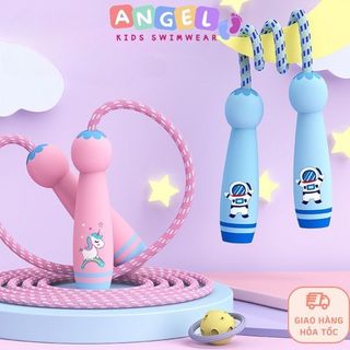 Dây nhảy thể dục cho bé nhiều màu hoạt hình cán gỗ dây nhảy giảm cân cho trẻ em bé trai bé gái