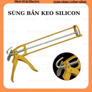Súng bắn keo silicon vàng,khung dán silicon,khung bắn silicon,khung bắn keo dán,súng bơm keo silicone,súng keo silicon
