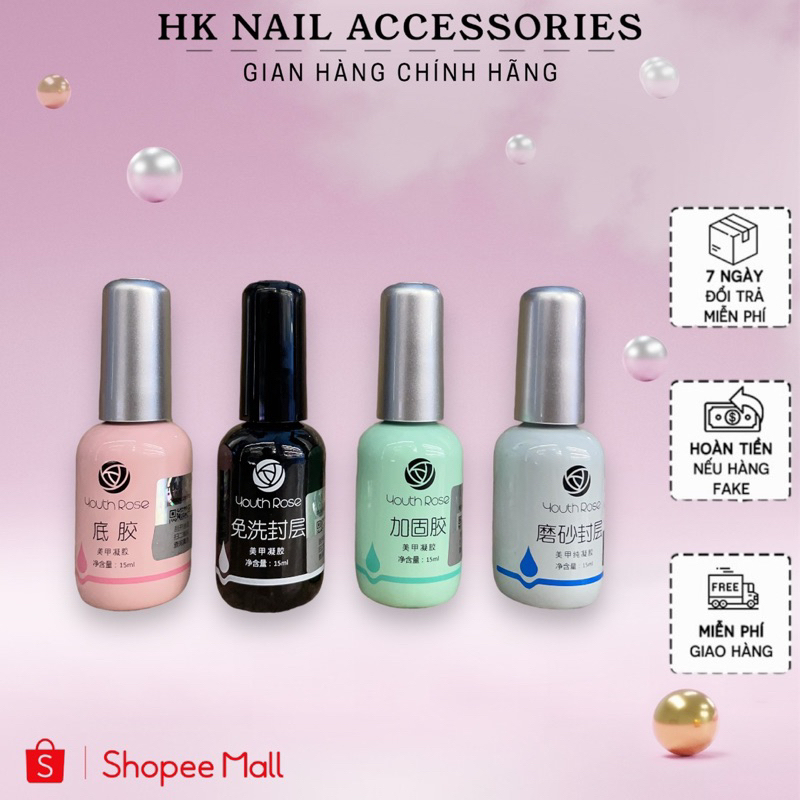 Base top hoa hồng HK NAIL ACCESSORIES chính hãng