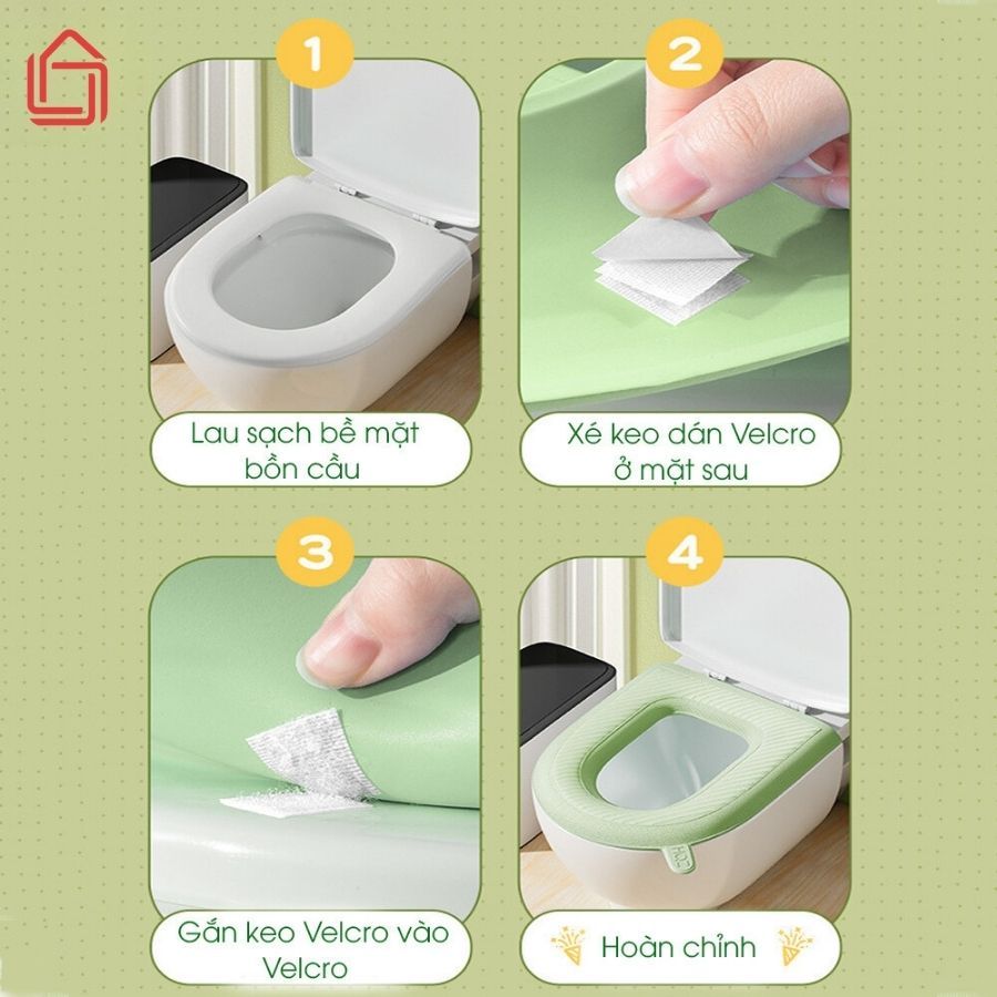 Đệm lót bồn cầu chống thấm nước, dễ dàng vệ sinh