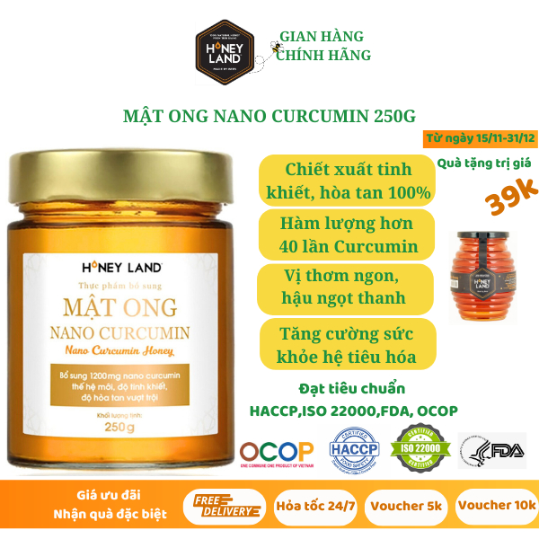 Mật ong NaNo Curcumin Honeyland 250g