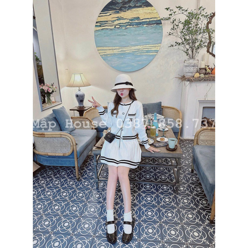 Mũ dạ ép nơ kẻ tiểu thư phong cách Vintage mẫu mới nhất mùa đông 2023