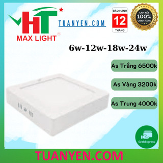 Đèn ốp trần led vuông gắn nổi ht 6w,12w,18w,24w - hàng chính hãng - tuấn yến