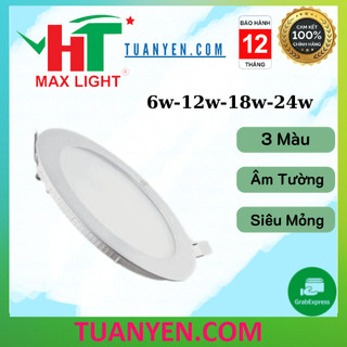 Đèn led âm trần siêu mỏng ht 3 màu tròn 6w,9w,12w,18w,24w hàng chính hãng