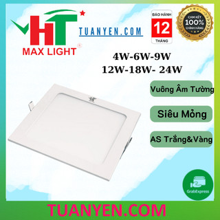 [Hỏa Tốc] Đèn Led Âm Trần Siêu Mỏng Vuông - 4W, 6W, 9W, 12W,18W, 24W HT Light Level- Hàng Chính Hàng