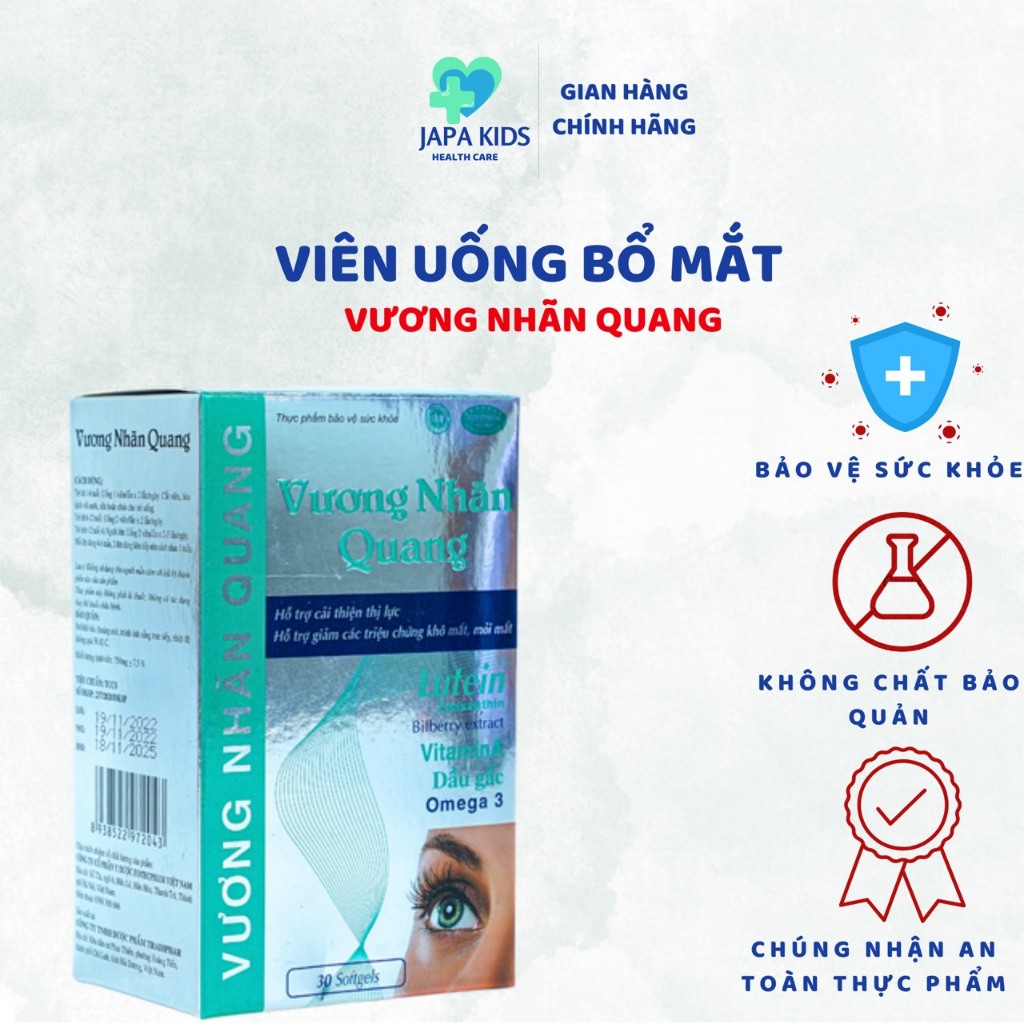 Viên Uống Bổ Mắt Tăng Cường Thị Lực Vương Nhãn Quang Chăm Sóc Mắt Hỗ Trợ