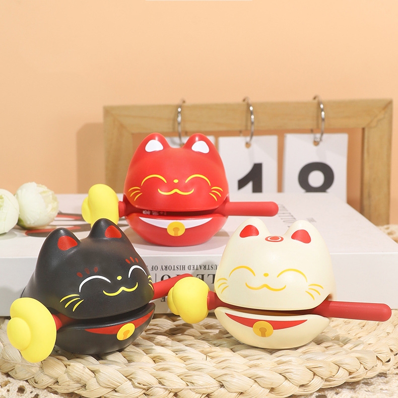 Bộ Gõ Mõ Tịnh Tâm Mèo Thần Tài Lucky Cat Đem Đến Sự May Mắn Bình An - Đồ Chơi Phong Thuỷ Trang Trí Văn Phòng, Bàn Làm Vi