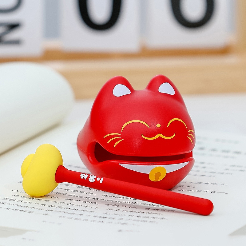 Bộ Gõ Mõ Tịnh Tâm Mèo Thần Tài Lucky Cat Đem Đến Sự May Mắn Bình An - Đồ Chơi Phong Thuỷ Trang Trí Văn Phòng, Bàn Làm Vi