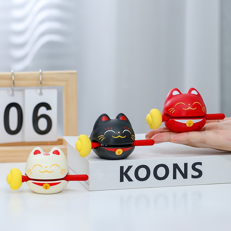Bộ Gõ Mõ Tịnh Tâm Mèo Thần Tài Lucky Cat Đem Đến Sự May Mắn Bình An - Đồ Chơi Phong Thuỷ Trang Trí Văn Phòng, Bàn Làm Vi