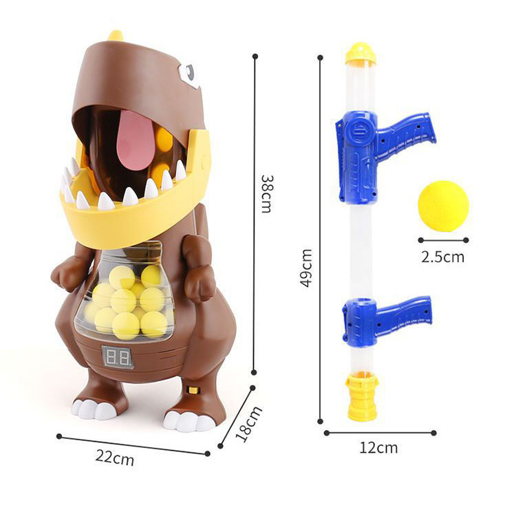 Đồ Chơi Máy Bắt Bóng Tính Điểm Khủng Long Có Bảng Điện Tử - Súng Bắn Khủng Long - Tặng Kèm 2 Súng Và 24 Bóng