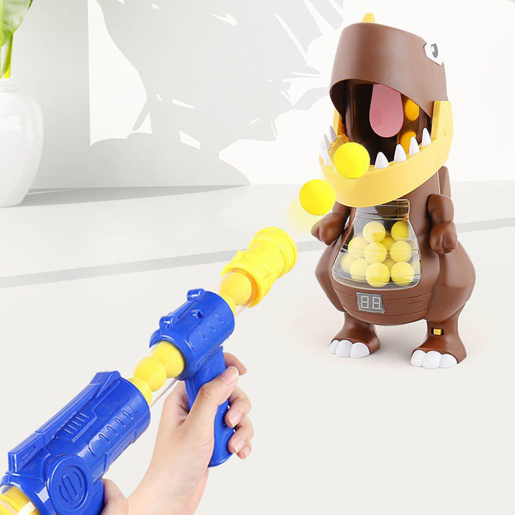 Đồ Chơi Máy Bắt Bóng Tính Điểm Khủng Long Có Bảng Điện Tử - Súng Bắn Khủng Long - Tặng Kèm 2 Súng Và 24 Bóng