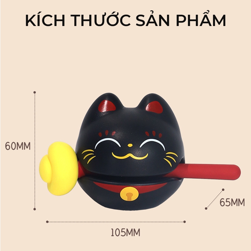 Bộ Gõ Mõ Tịnh Tâm Mèo Thần Tài Lucky Cat Đem Đến Sự May Mắn Bình An - Đồ Chơi Phong Thuỷ Trang Trí Văn Phòng, Bàn Làm Vi