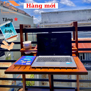 Bàn treo ban công gấp gọn gỗ tự nhiên cao cấp đẹp D75xR55cm - Giải pháp tối ưu cho chung cư