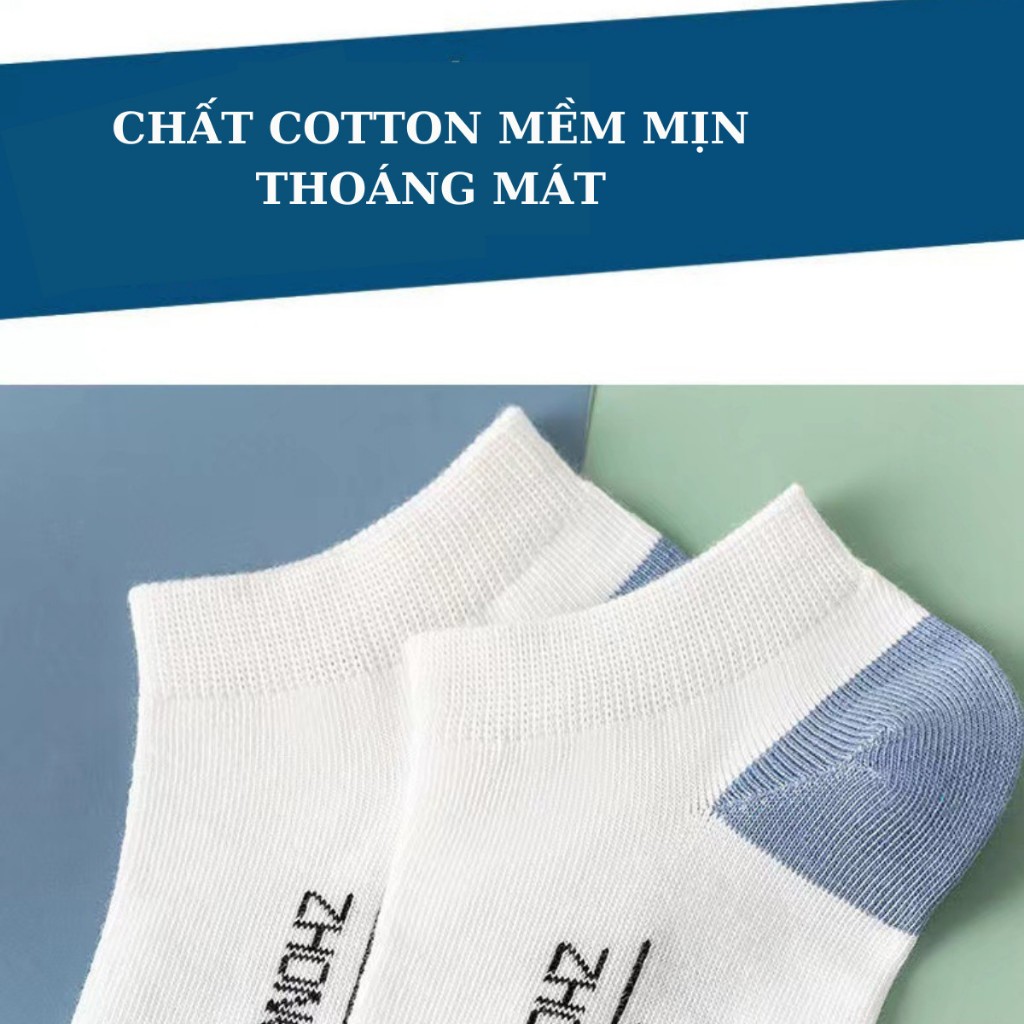 Vớ tất nam vải cotton siêu thấm hút mồ hôi thoáng khí size ngắn,dài phong cách Hàn Quốc