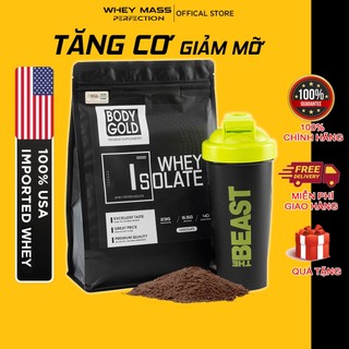 Sữa Tăng Cơ Giảm Mỡ - Whey Protein Isolate Body Gold túi 1Kg + Tặng bình lắc Shaker