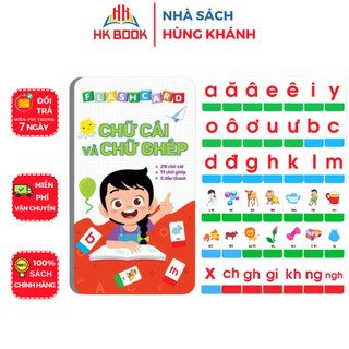 Sách - Bộ 42 thẻ chữ cái và chữ ghép tiếng việt Flashcard (10x15cm) - Dành cho bé 3-5 tuổi - (1 bộ) - V BT 01