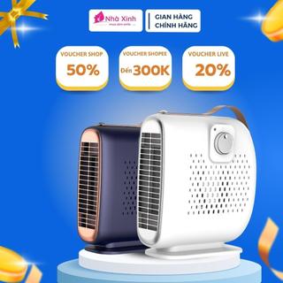Quạt sưởi mini để bàn, máy sưởi mini 2 mức chỉnh nhiệt công suất 500W sưởi ấm thông minh bảo hành 6TH _QS05
