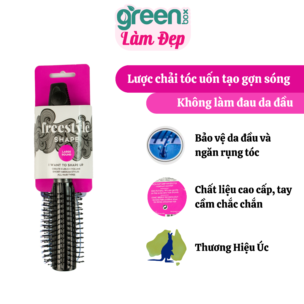 Lược Tròn Cỡ Vừa FREESTYLE Chuyên Để Sấy Tóc Tạo Kiểu Tóc Uốn, Cúp - Giao màu ngẫu nhiên