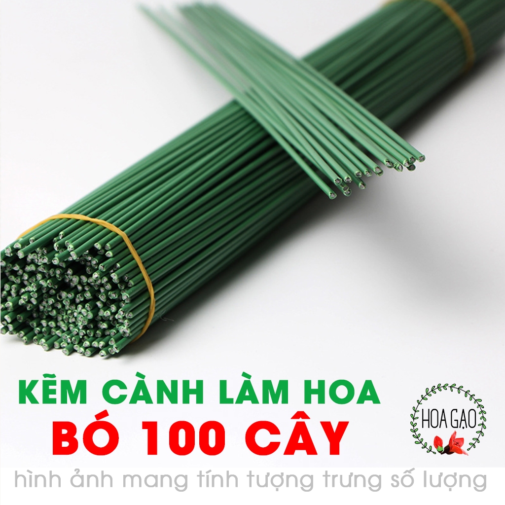 Kẽm làm hoa kẽm cành 100 cây 30-40-60 HOA GẠO GKH30 cây kẽm làm cành hoa handmade đồ làm hoa kẽm nhu
