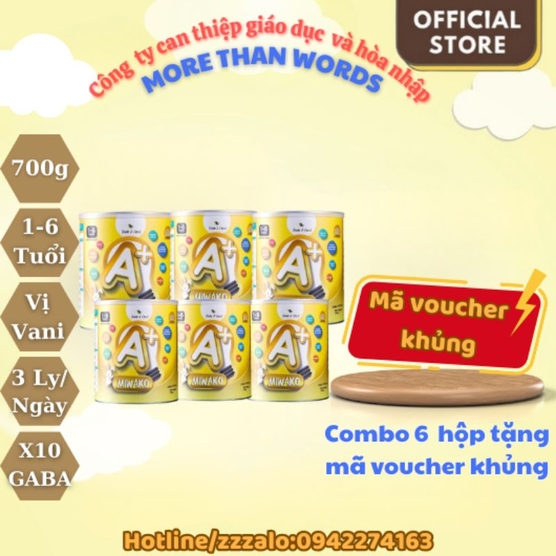 Combo 6 Hộp Sữa miwako A+ 700g nhập khẩu chính hãng, Vị Vani