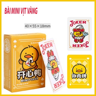1 bộ bài poker mini vịt vàng 54 lá vui nhộn cho nhà búp bê bài tây, bài đập mini poker tuổi thơ trẻ em nhiều hình c