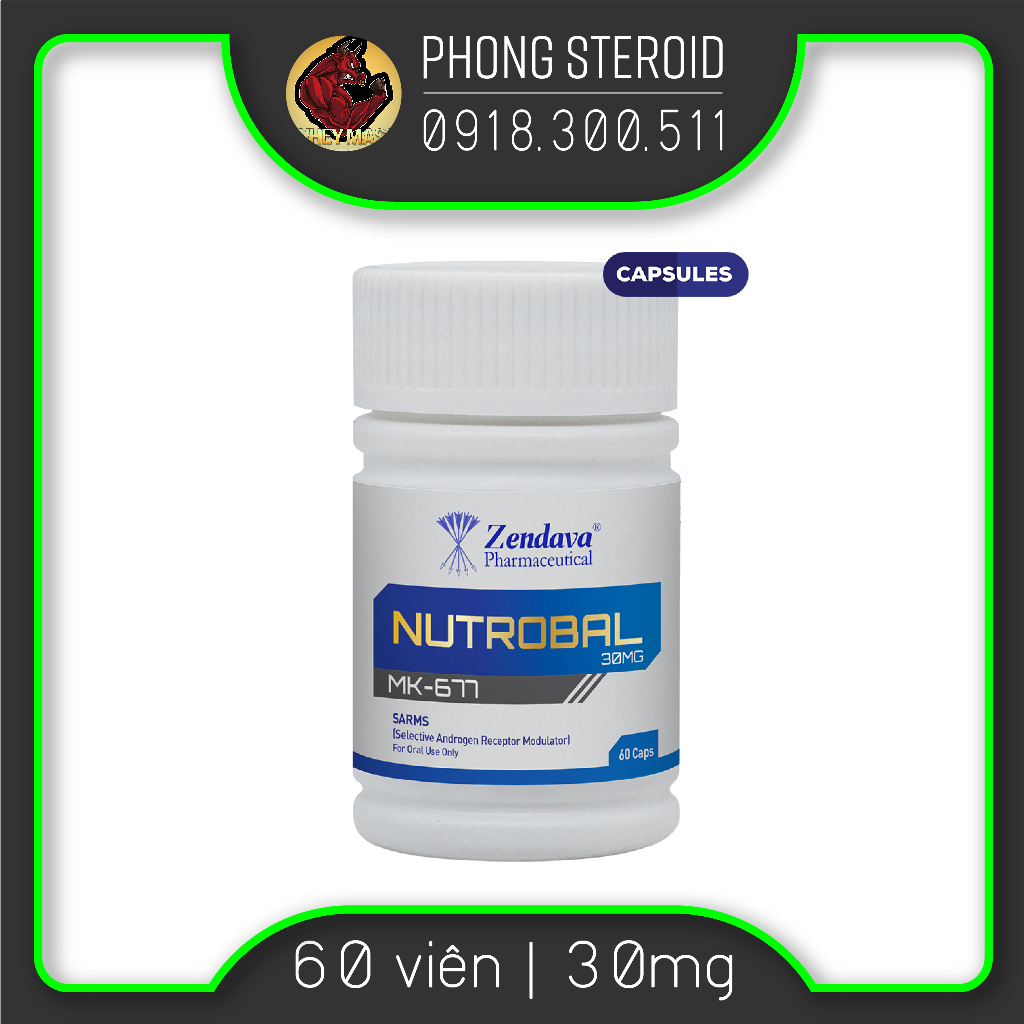 ⚡️TĂNG HẤP THU⚡️ MK677 30mg  - Chính Hãng ZENDAVA Lọ 60 Viên