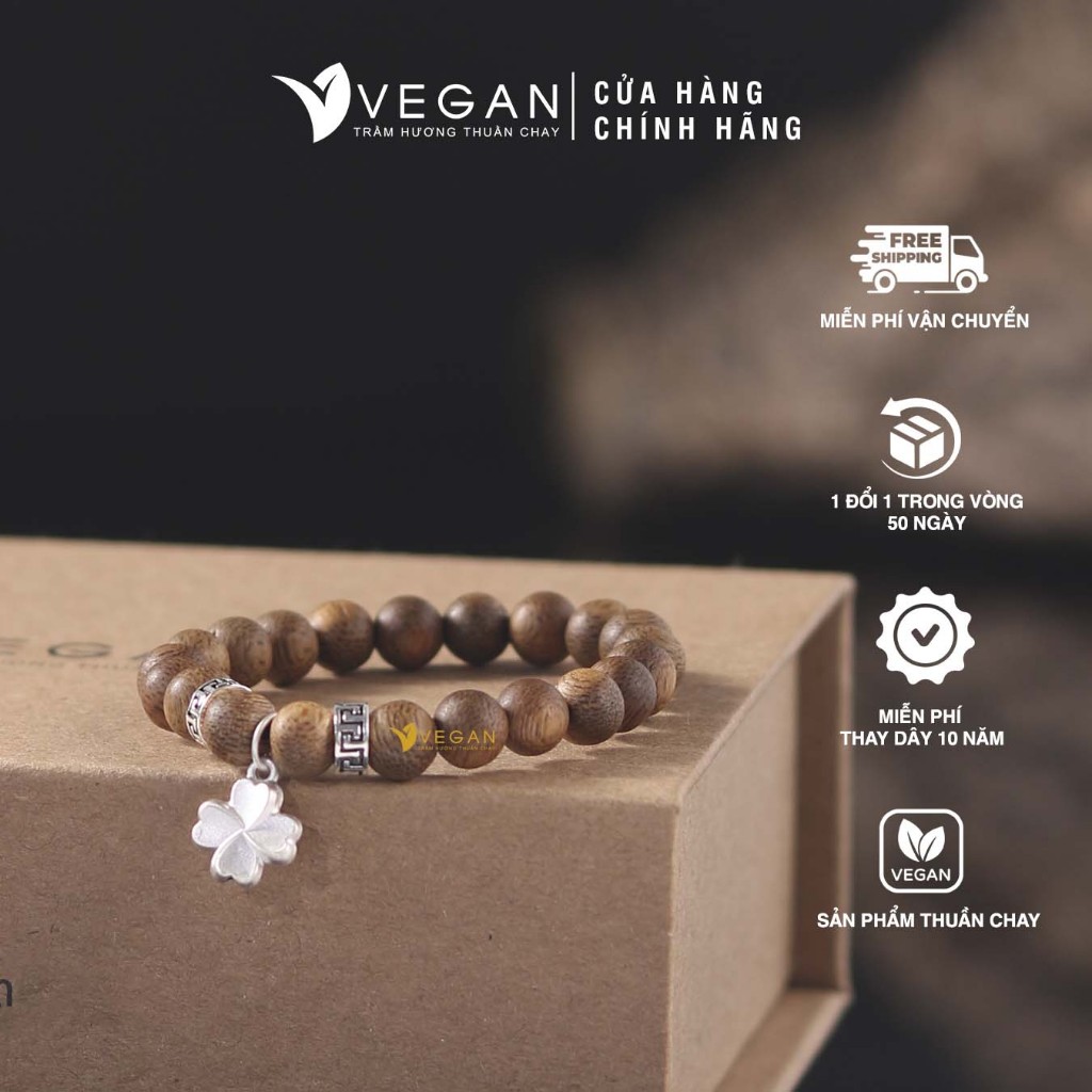 Vòng tay cho bé VEGAN Trầm Hương Thuần Chay 21 hạt 6mm