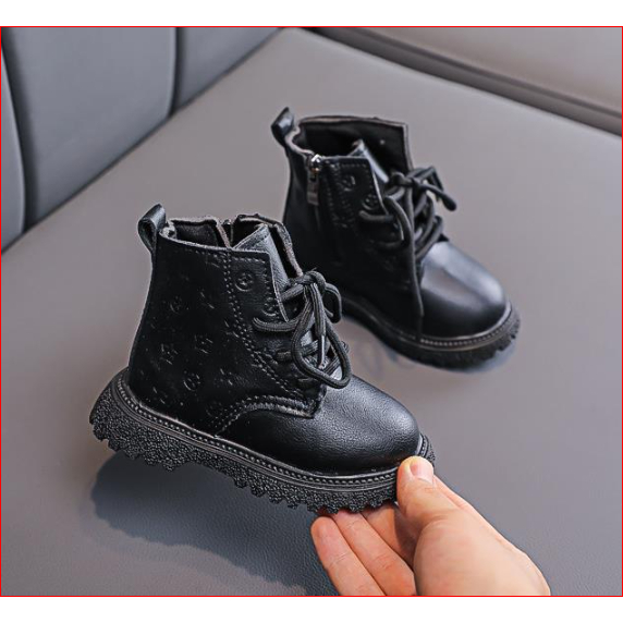 Bốt cao cổ da sần phong cách Hàn Quốc cho bé trai bé gái K044