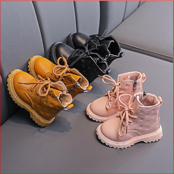 Bốt cao cổ da sần phong cách Hàn Quốc cho bé trai bé gái K044