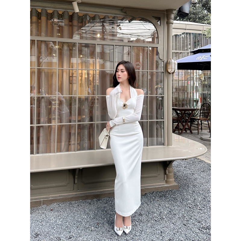 ĐẦM TAY DÀI ĐÍNH TAG - J05228