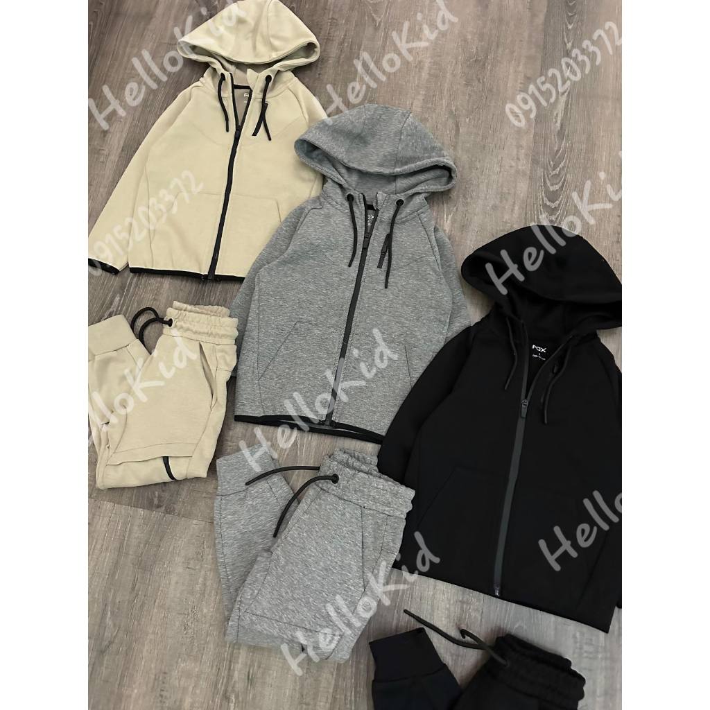 Bộ khoác nỉ ép khoá bên dư xịn cho bé