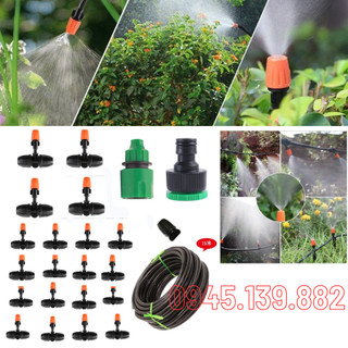 Bộ kit phun sương tưới cây, phun sương làm mát - bộ 20 đầu phun sương kèm 20m dây 10ly