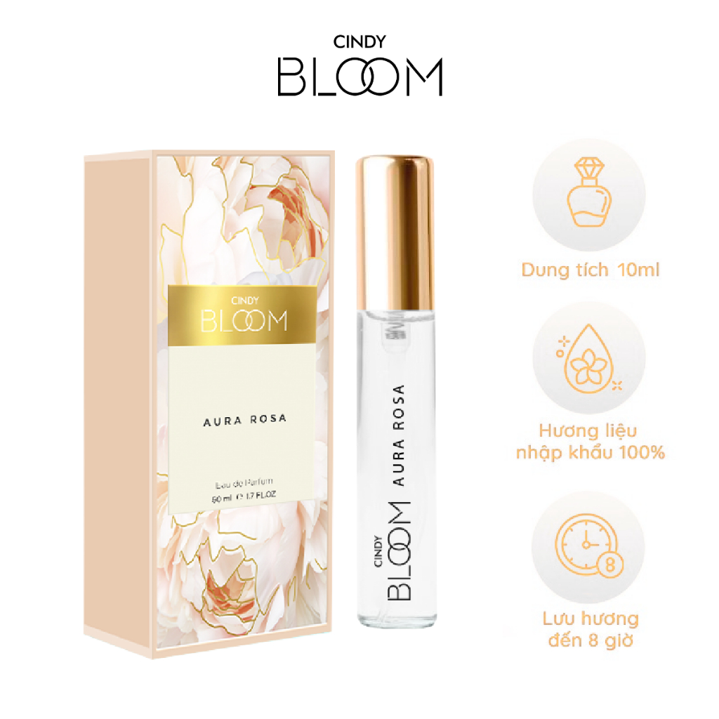 Nước hoa nữ Cindy Bloom Aura Rosa Hương Kiêu Sa Sang Trọng 10ml