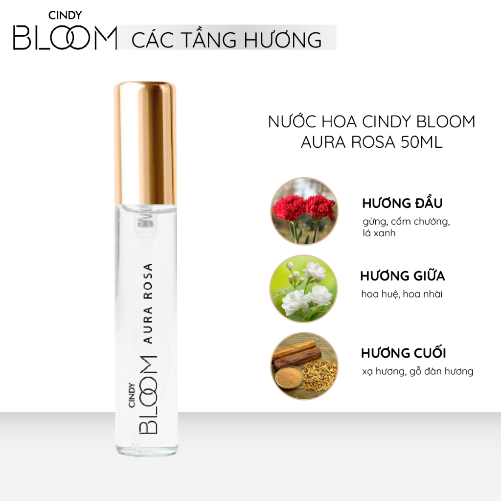 Nước hoa nữ Cindy Bloom Aura Rosa Hương Kiêu Sa Sang Trọng 10ml