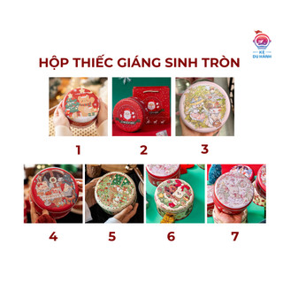 Hộp thiếc giáng sinh tròn