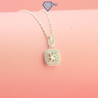  Dây chuyền nữ bạc kim cương Moissanite 6.0ly kiểm định GRA mặt vuông đính đá sang trọng DCNM0019 - Trang Sức TNJ 