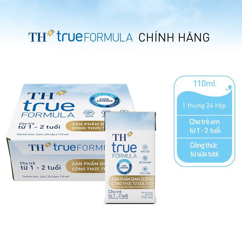 Thùng 24 hộp sữa dinh dưỡng pha sẵn TH True FORMULA 110ml (HSD 25/08/26)
