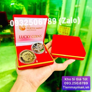 [GIẢM 50%] Bộ Xu Úc Hình Con Rồng Mạ Vàng, Mạ Bạc Kèm Hộp Đựng Như Hình CAM KẾT UY TÍN